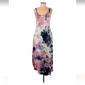 Pink Tie Dye Dress with Side Slits Size Small